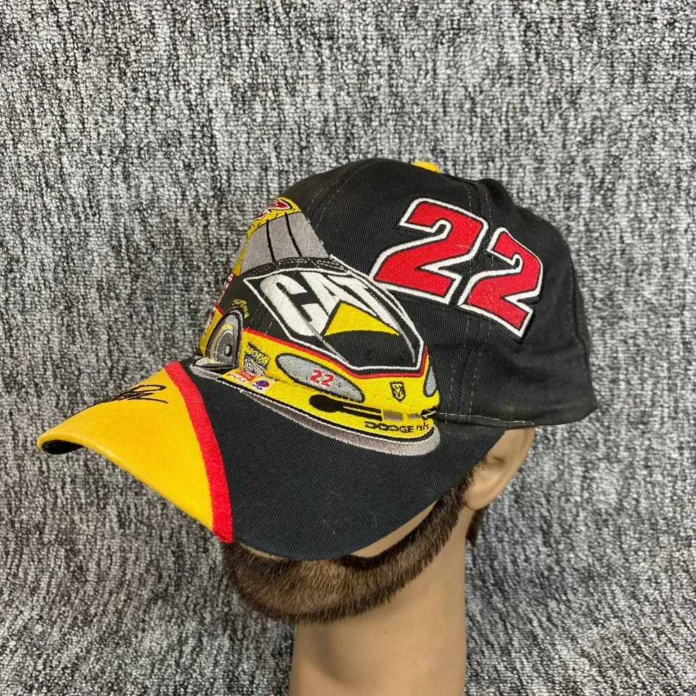 Vintage Ward Burton Hat Snapback CAT Caterpillar Racing 22 NASCAR Dodge Cap